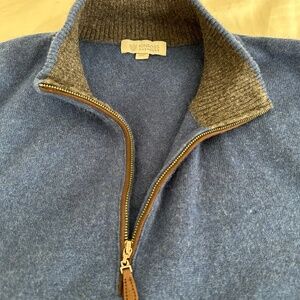 Kinross Cashmere 1/4 Zip Sweater Vest Men Sz XXL Blue